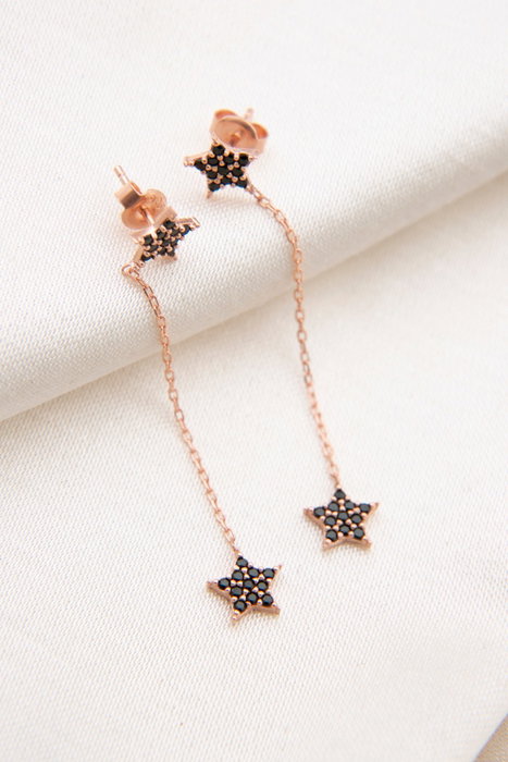 Heliophilia Silver Pendientes de Plata de Ley 925 en Oro Rosa con Diseño de Tachuelas